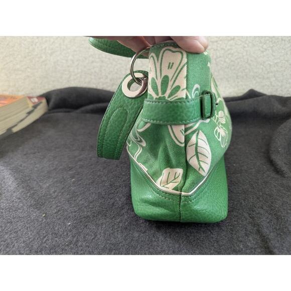 Tommy Hilfiger Green Denim Floral Women`s Handbag Used Y2K 90s - Picture 5 of 12